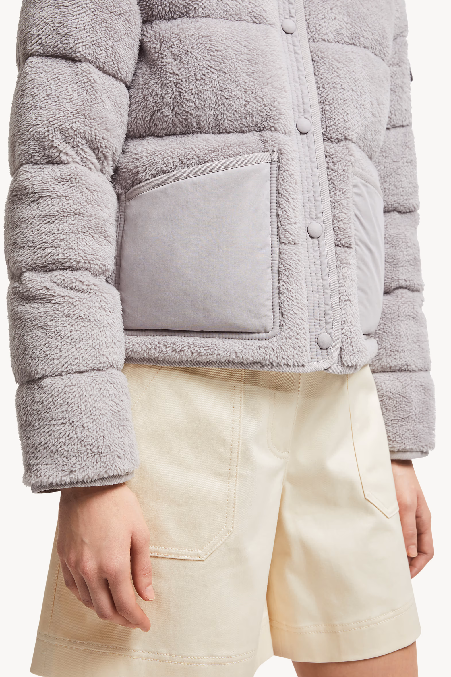 Plumífero corto efecto peluche Floyrac Mujer Gris Moncler 7